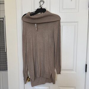 LOFT Taupe Cowl Neck Sweater